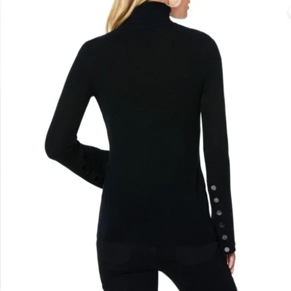 Ramy Brook Black Kathy Merino Wool Cashmere Sweater Size Extra Small - Picture 4 of 5